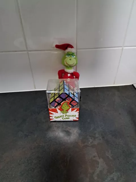 The GRINCH Christmas  Puzzle Cube Wit Grinch In Santa Outfit.