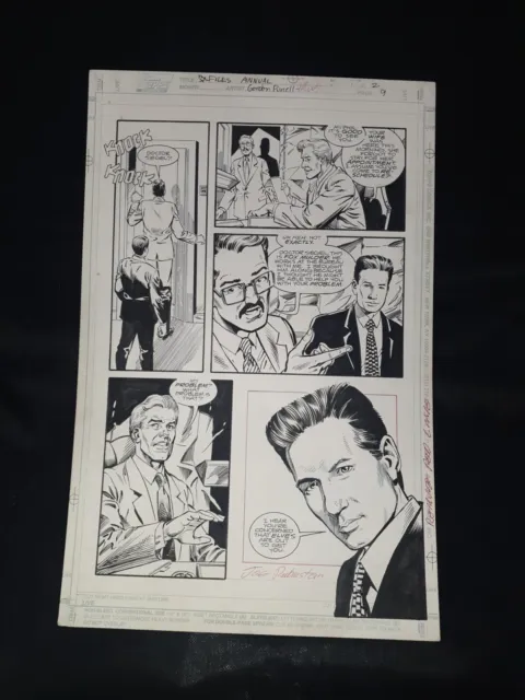 Topps Comic Book Original Inked Art X-Files  Joe Rubenstein Gordon Purcell 1996 2