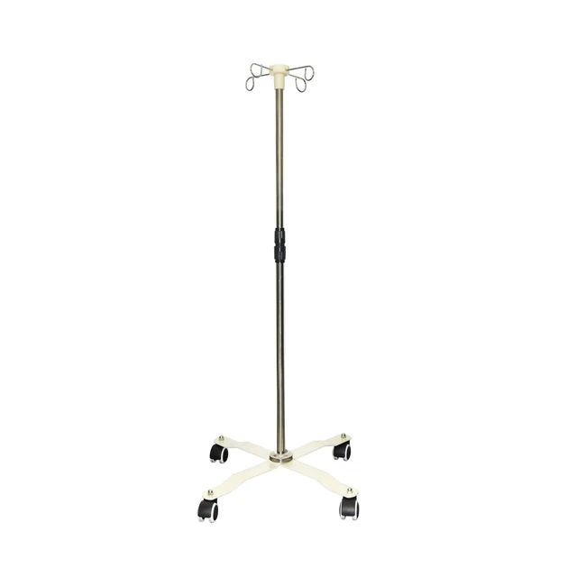 IV Stand Pole with Wheels,Portable Steel IV Stand Pole with 4 Hooks & 4 Caste...