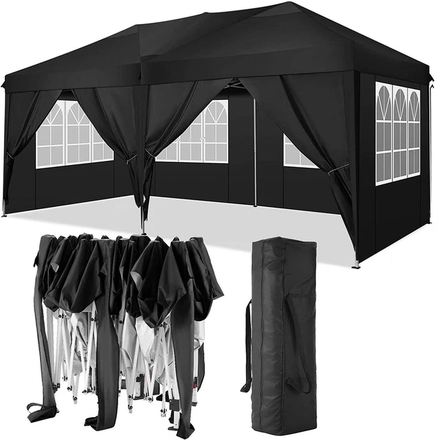 3x3m WASSERDICHT Pavillon Partyzelt Gartenzelt UV-Schutz 50+ Faltpavillon PopUp