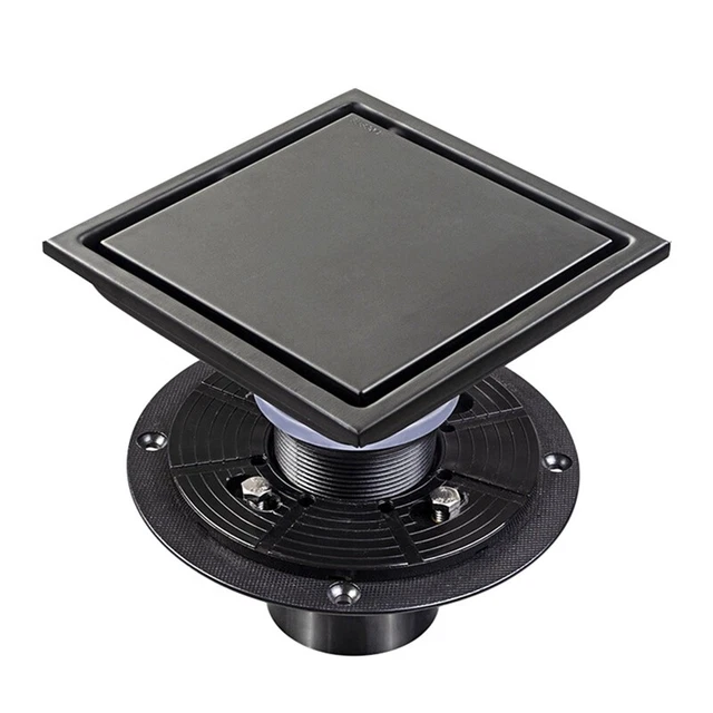 6 scarico doccia nero scarico piatto doccia quadrato con flangia T4Q1