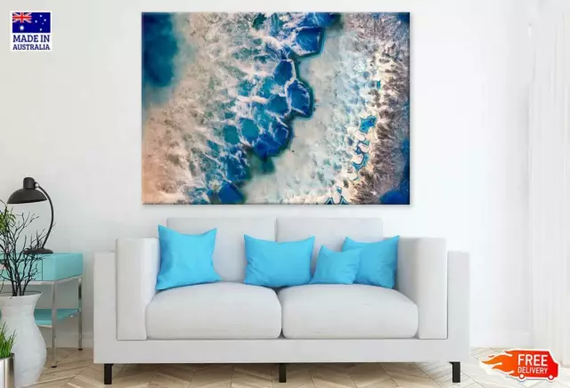 Blue White Abstract Design Wall Canvas Home Decor Australian Made Quality