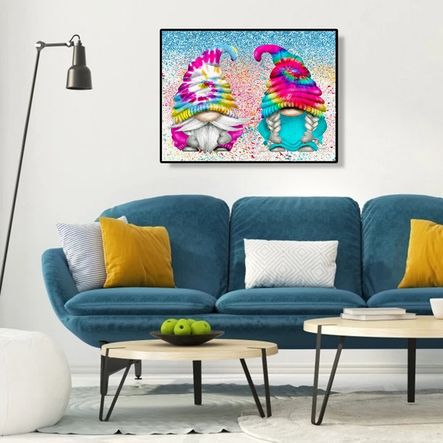 5D DIY Full Round Drill Diamond Painting Two Goblin Kit Home Decoration Art 3