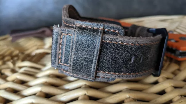 20 22 24 26mm Watch Band Handmade Genuine Leather Bund Strap Vintage Style Cuff