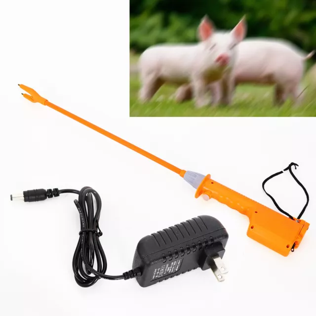 10000V 55CM Livestock Prodder Rechargeable Prod Cattle Electric Shock Animal USA