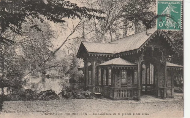 CPA 95 Chateau de COURCELLES Embarcadère de la Grande pièce d'Eau