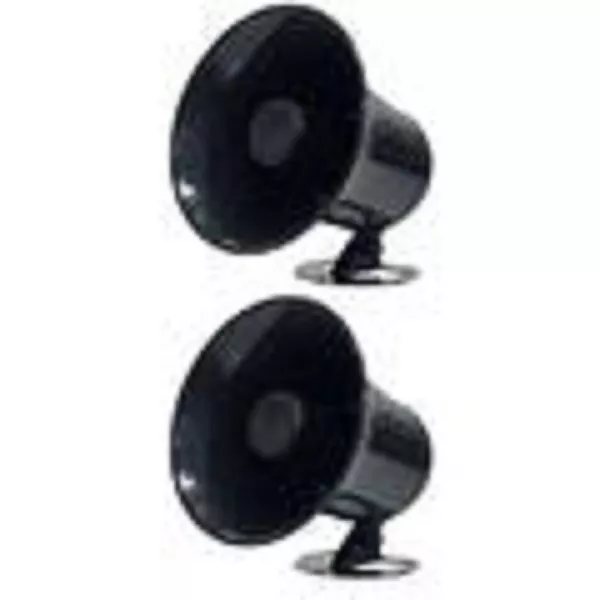2 (PA Audio Speaker HORN) Black Weatherproof 15 wat 8 Ohm CB Ham Radio-Fast Ship