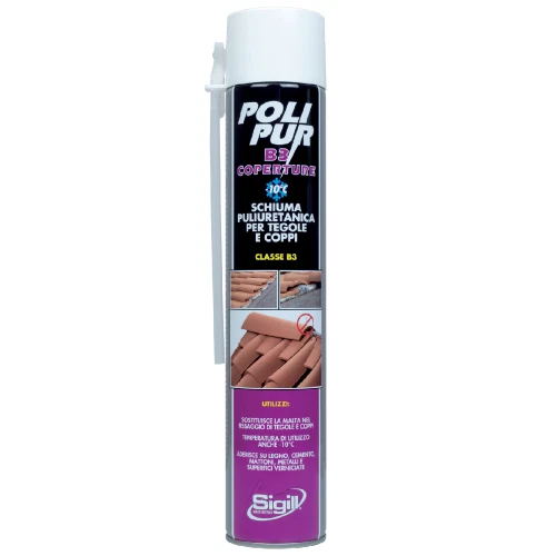 Sigill Polipur B3 schiuma poliuretanica 750 ml per incollare tegole e coppi
