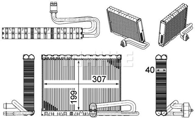 MAHLE vaporizzatore aria condizionata BEHR *** PREMIUM LINE *** AE 121 000P per VOLVO FH