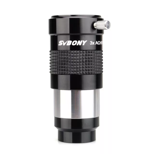 SVBONY SV136 1.25 Barlow lens works well with any 1.25-inch telescope.