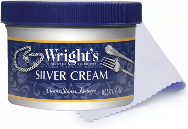 Wright'S Silver Cleaner and Polish Cream - 8 Ounce with Polishing Cloth - Ammoni 2