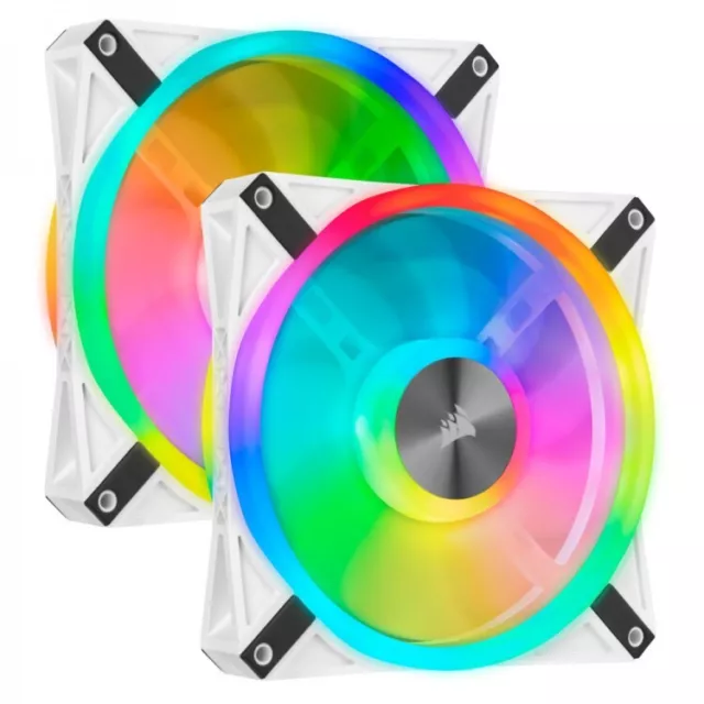 Corsair Icue QL140 Blanco Con Direccionable RGB Pwm Ventilador Dual Pack -140mm