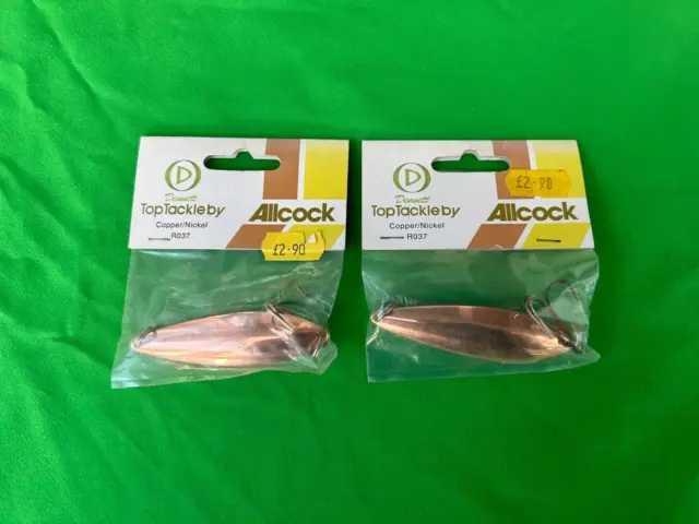 2 PIKE PERCH Trout Allcocks Copper/Nickel fishing Spinner lure 3