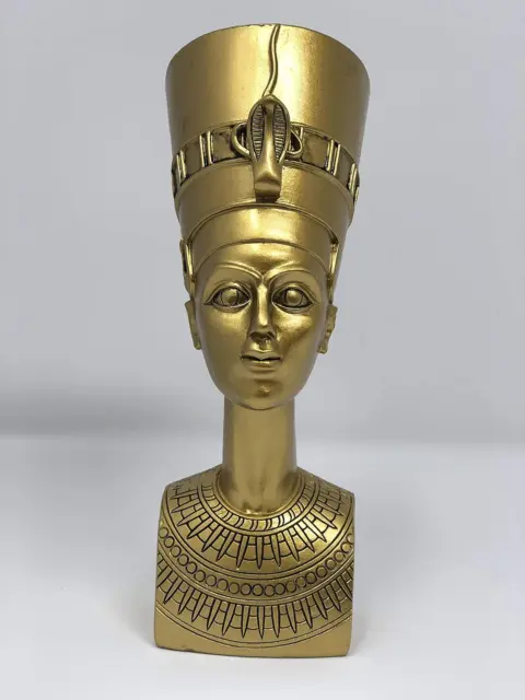 YOUNI - Egyptian Pharaoh Queen Nefertiti Bust Figurine Sculpture (Gold)