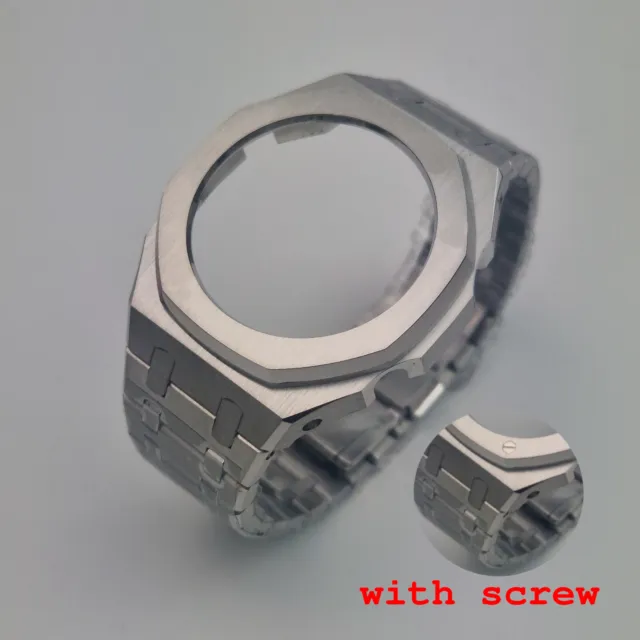 Mod Kit for Casio GA 2100 2110 Casioak Stainless Steel Watch Strap Silver Case