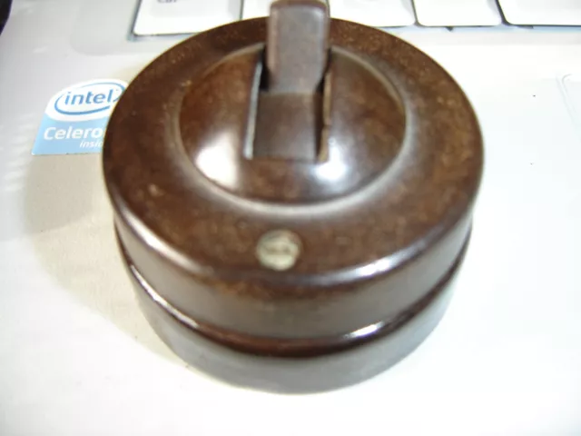 Vintage,Crabtree, Brown Bakelite,Vitreous,1Way Toggle,Light Switch.