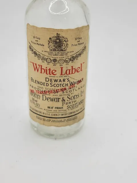 Vintage Pre-1979 Airplane Liquor Bottle (Empty) Dewar's Blended Scotch Whisky