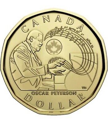 BU 2022 Canada Loonie Oscar Peterson Dollar $1 Uncirculated Coin - Non-colour