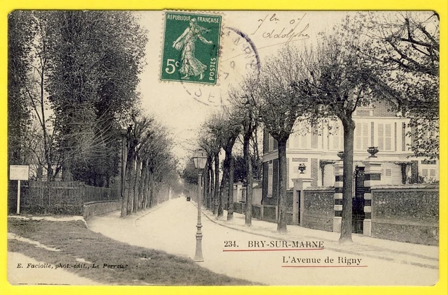 cpa RARE 94 - BRY sur MARNE (Val de Marne) L' Avenue de RIGNY