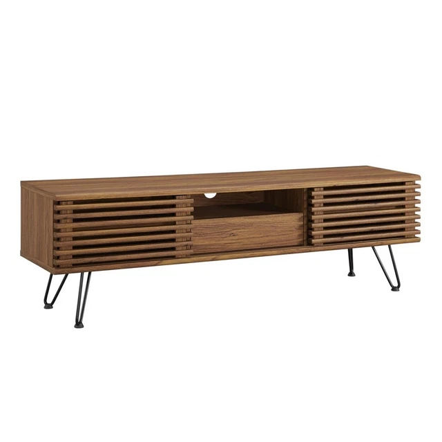 Render 59" Media Console Tv Stand, Walnut