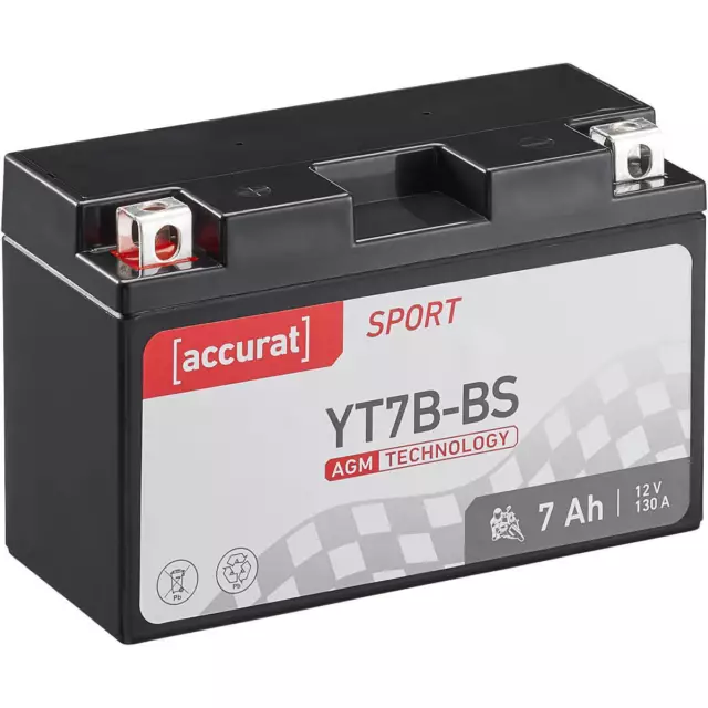 12V YT7B-BS 7Ah AGM Motorradbatterie Motorrad Roller Batterie Akku YT7B-4 50719