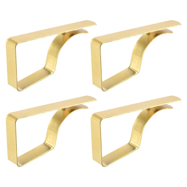 Tablecloth Clips 61mm x 31mm 430 Stainless Steel Table Cloth Holder Gold 4 Pcs