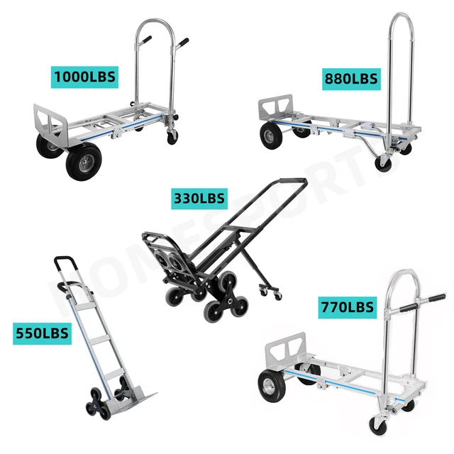 HEAVY DUTY ALUMINUM Hand Truck Convertible Stair Climber Folding Dolly