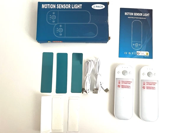 MOTION SENSOR LIGHTS Indoor USB Rechargeable Night Light LED 3 Modes £ ...