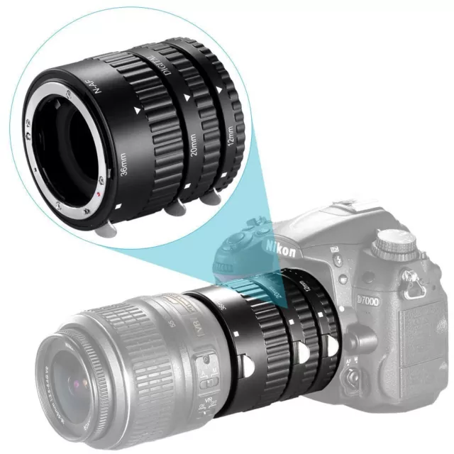 Meike MK-N-AF-B Auto Focus AF Macro Extension Tube Set for Nikon DSLR Camera UK 2