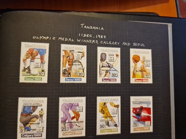 Tanzania 1989 Sg 687-690 & 692-695 Olympic Medal Winners Mnh