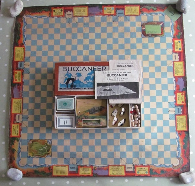 VINTAGE BUCCANEER BOARD Game By John Waddington Early 2 Piece Edition ...
