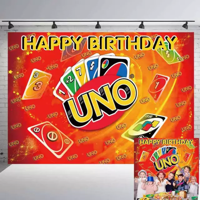 UNO BIRTHDAY PARTY Supplies Backdrop Banner Background Poster Decor 5 ...