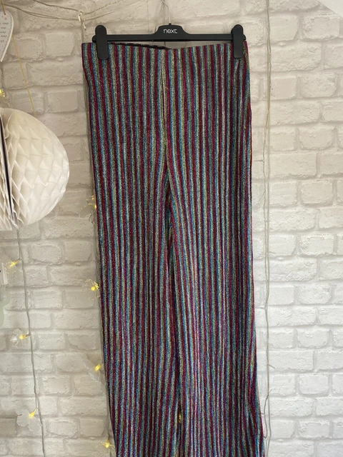MISS SELFRIDGE SIZE 14 Rainbow Glitter Flare Trousers 8.00