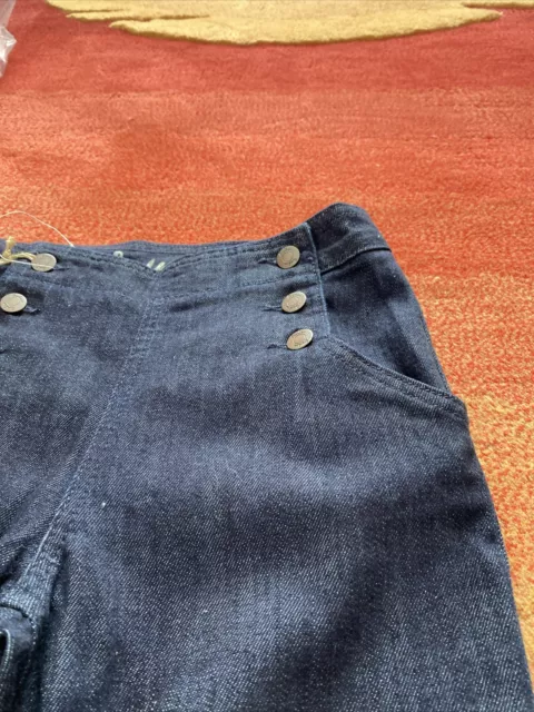 BODEN UK WOMENS Jeans Size 4R Blue Dark Wash Wide Leg Double Sided ...