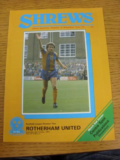 03/10/1981 Shrewsbury Town v Rotherham United  (No Major Faults Noted)