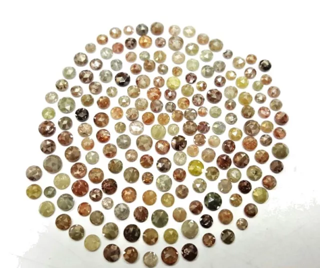 Diamante Natural Lote 1 TCW Cuchara Mix Color 2.5-4.5MM Redondo Rosa Corte Low