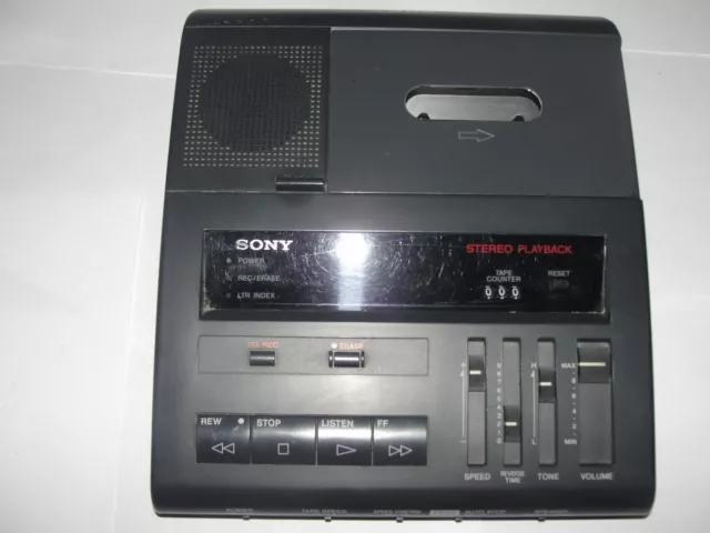 Sony BM-87DST Desktop Cassette Transcriber POWERS on good of parts/servicing