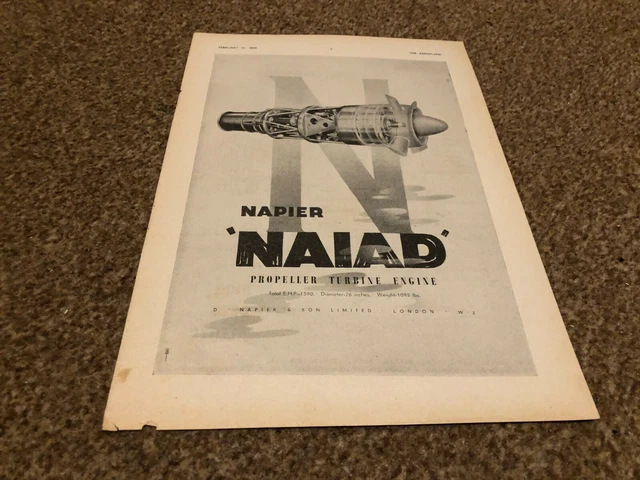 (Ac39) Advert 11X8" Napier Nomad Propeller Turbine Engines