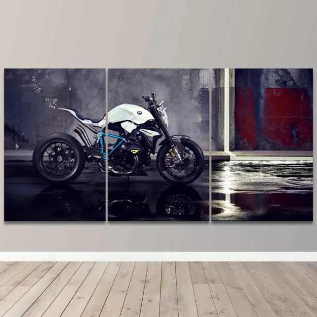 BMW Roadster Super Luxury Racing Bike 3 Piece Canvas Wall Art Print Home Decor