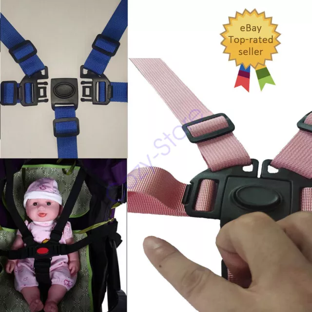 Chair Strap Safe Belt Baby Kids Harness Pram Car 5 Point Safety Stroller High