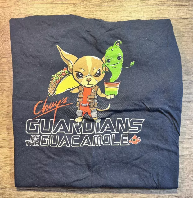 Chuy’s Tex-Mex Guardians Of The Guacamole T-Shirt Navy Blue Size Large