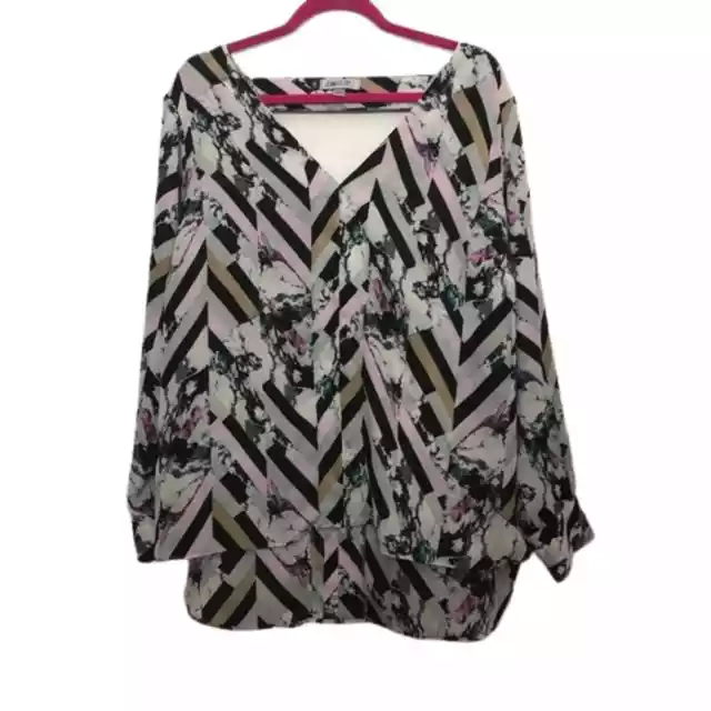 Jennifer Lopez Plus Size Printed Blouse Size 1X