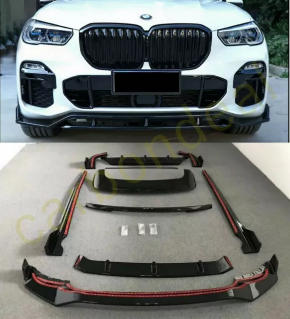 Real Carbon Fiber Front Bumper Lip Spoiler Splitters For BMW X5 G05 M-Sport  2019 2020 Front Bumper Lip Spoiler : : Automotive