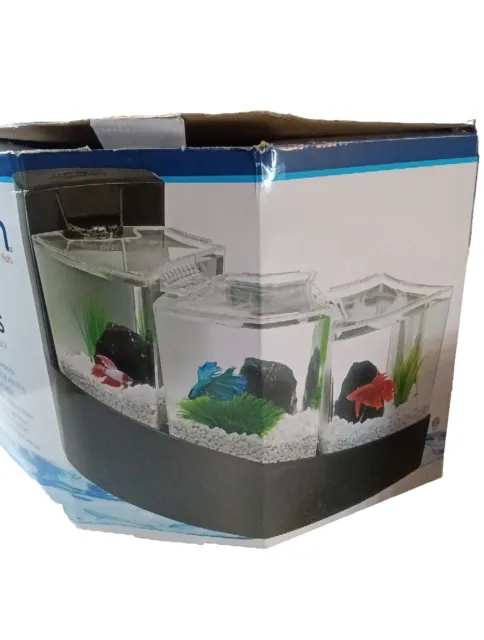 Aqueon Betta Falls Black Fish Tank  Aquarium Kit Set Quite Waterfall Filter EBS