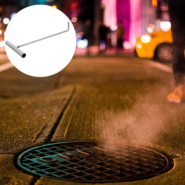 Schachthaken T-Form Aus Stahl – Robuster Zughaken Zum Öffnen Von Schachtlöchern, Kompakt & Leicht