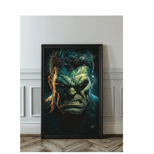 HULK Marvel avenger portrait  Poster Impression Canvas