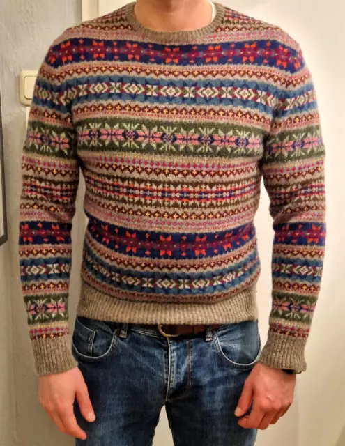 Original Polo Ralph Lauren Fair Isle Herren Pullover Gr. M reine Wolle