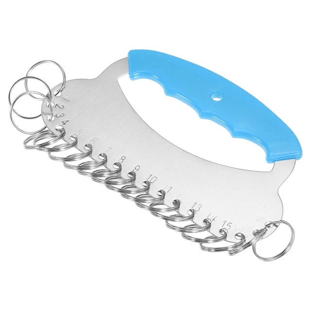 18 Anillos Inoxidable Acero Llavero Organizador, Portátil Llavero Gestión, Azul