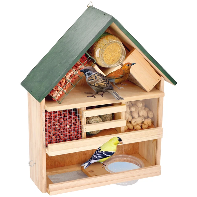 Vogelfutterspender zum Aufhängen H44cm Futterspender Futtersäule Futterstelle