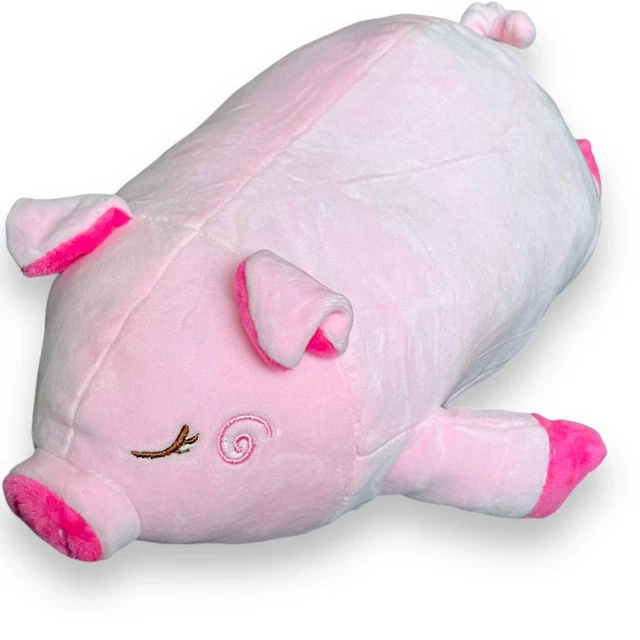 BIG PINK SOFT Pig Plush Toy Stuffed Animal Cuddle Pillow Hand Puppet